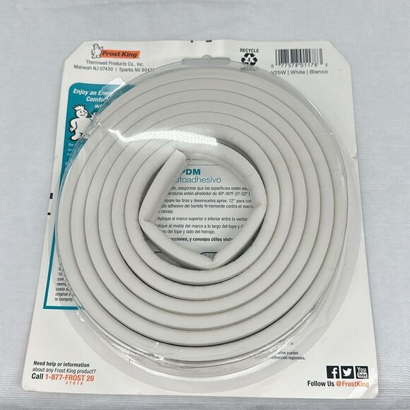 Frost King EPDM D-Profile Self-Stick Weatherseal Medium Gap 1/4" x 5/16" USA - Picture 2 of 6